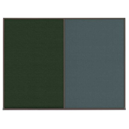 United Visual Products Triple Door Radius Corkboard, 72"X48", B UV80055-BLACK-PEARL